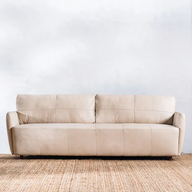 Sillón Cuero Teruel 3 Cuerpos Duna en Beige - Sillones y sofás, Uruguay | Aihaus