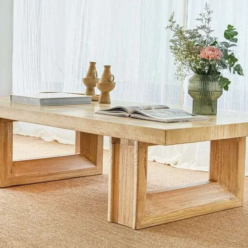 MESA LIVING TRAVERTINO - 1.60 X 0.80 MTS en Beige - Mesas de living, Uruguay | La Iberica
