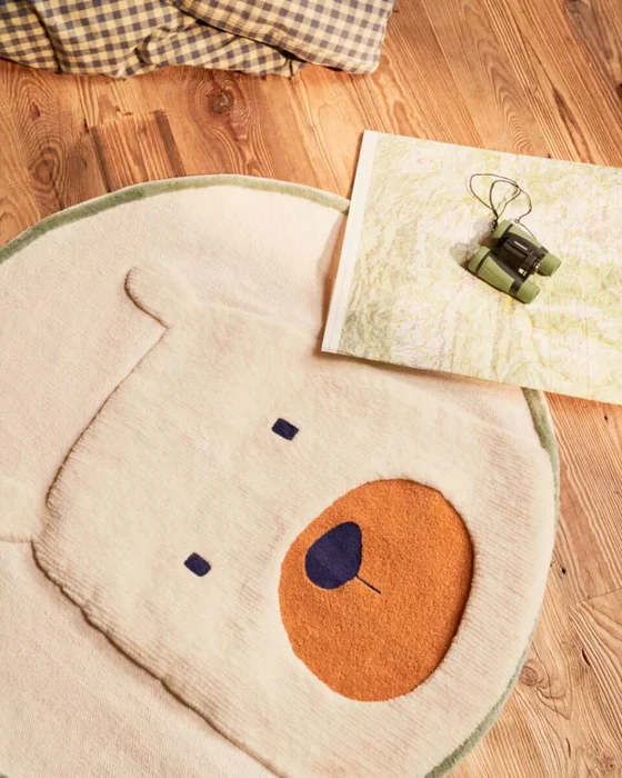 Alfombra redonda Zelda algodón blanco de oso Ø 100 cm en Blanco - Alfombras, Uruguay | Kavehome, vista 3