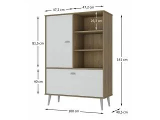 Zapatera 2 Puertas Nogal/Blanco - Respaldos de cama, Uruguay | Quesal, vista 7