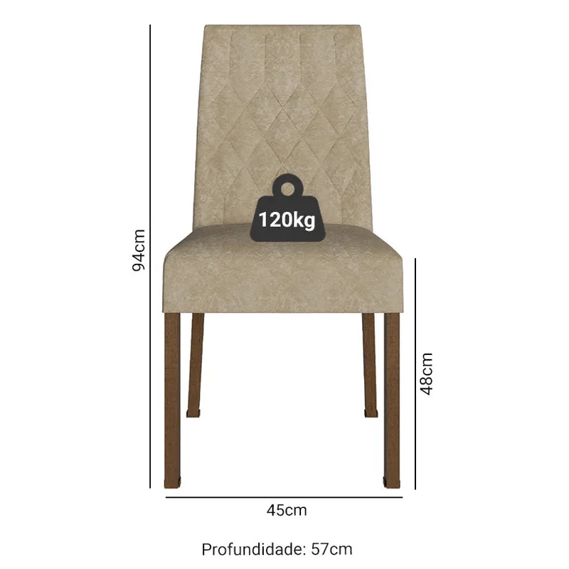 Kit 2 Sillas 4254 Rustic/Imperial LIQUIDACIÓN en Beige - Sillas, Uruguay | Balton, vista 3