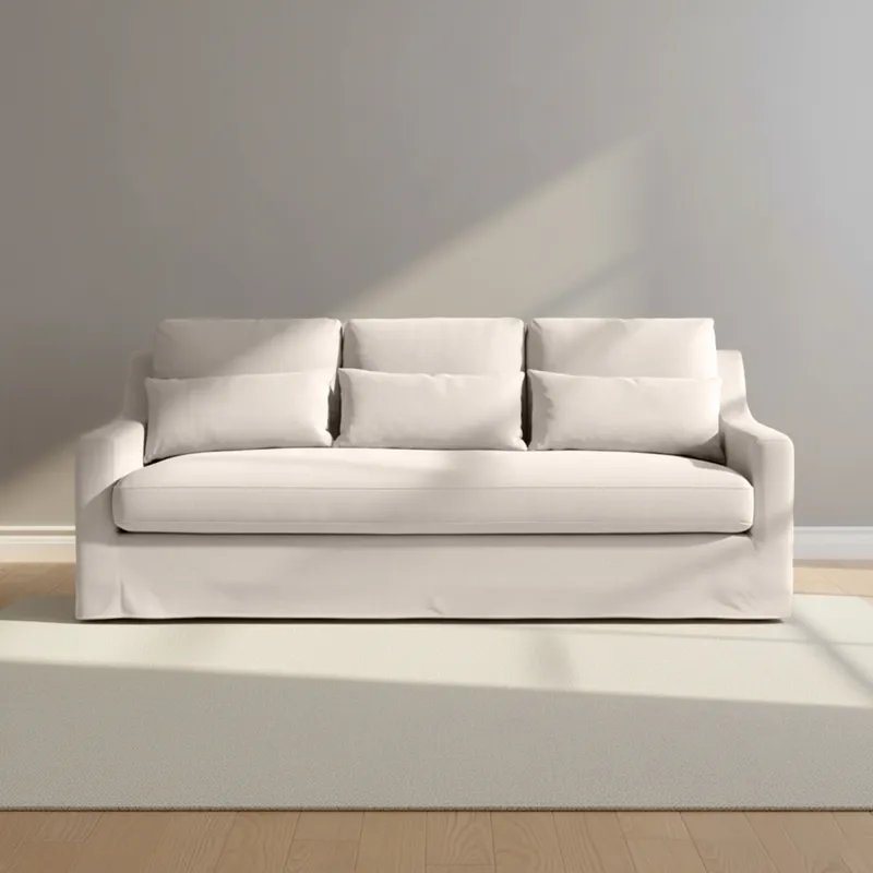 Sofá 3 Cuerpos Tela Natural-beige Singapur Crudo en Blanco - Sillones y sofás, Uruguay | Divino