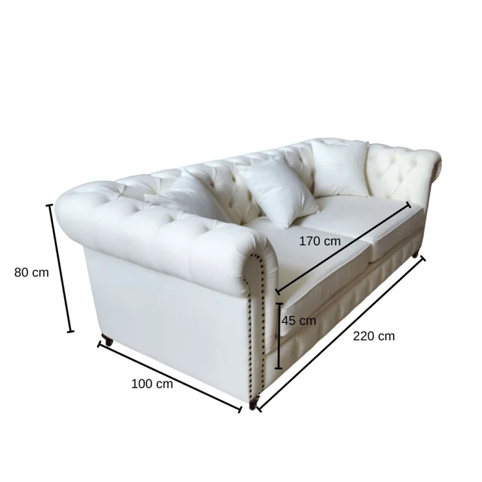 Sillon 3 cuerpos Chester en Blanco - Sillones y sofás, Uruguay | La Cueva Muebles, vista 2