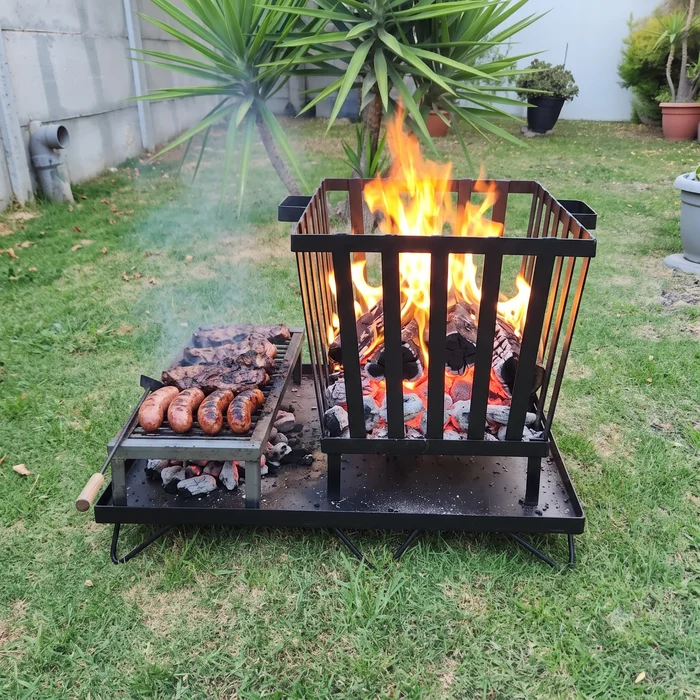 Quemador de Jardín Cubo con Base XL y Parrilla en Negro - Muebles para el exterior, Uruguay | Quemadores de Jardín, vista 2