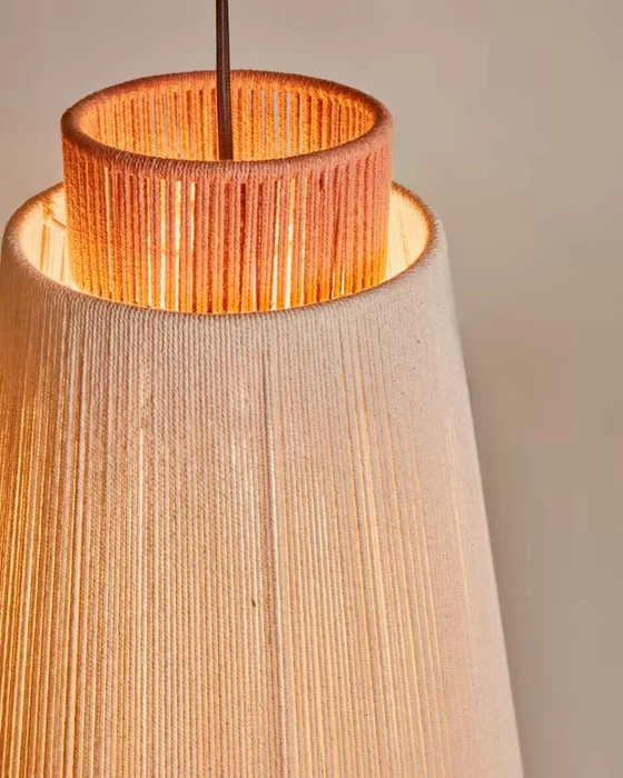 Lámpara de techo Yuvia - de algodón con acabado beige, azul y terracota en Multicolor - Lámparas colgantes, Uruguay | Kavehome, vista 2