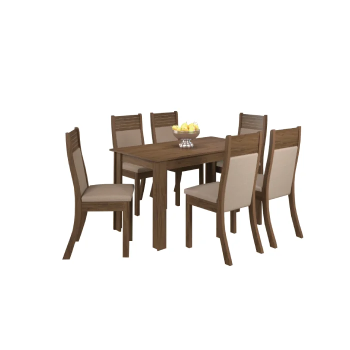 Juego De Comedor 6 Sillas Mesa Living Chocolate Roma en Marrón - Mesas de comedor, Uruguay | Soy Hogar