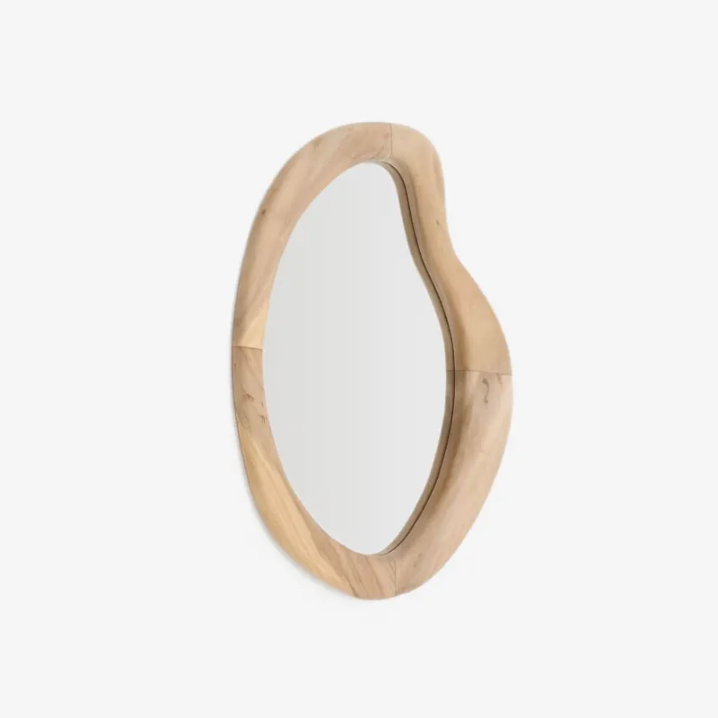 Espejo Selem de madera de mungur con acabado natural 68 x 44 cm en Madera natural - Espejos, Uruguay | Kavehome