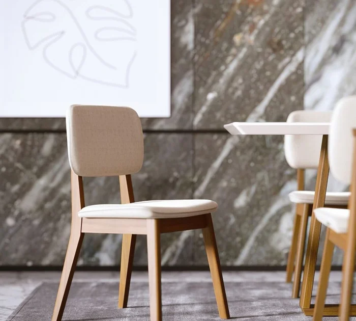 Silla de Comedor Classic - Línea Manhattan - Lino/Natural en Beige - Sillas, Uruguay | Rústico Hogar, vista 3