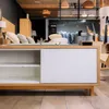 Rack Zúrich 160cm - Blanco/ Marrón - Muebles para TV, Uruguay | Berna home, vista 7 de 8