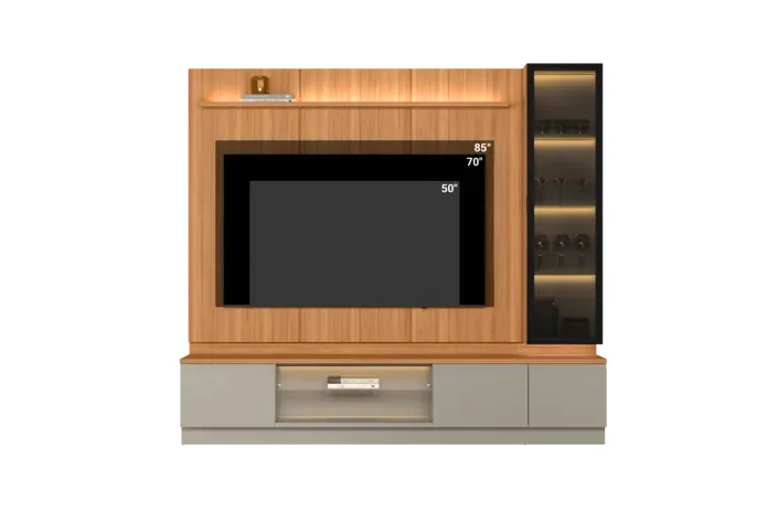 Conjunto Modular - Magnum 245CM - Cristalero Led en Madera natural - Muebles para TV, Uruguay | Balton, vista 10
