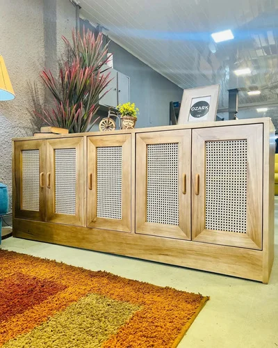 Aparador Bargueño Madera Maciza Esterilla 180x85x38 - Ozark A Eleccion en Madera natural - Aparadores y recibidores, Uruguay | Ozark Home, vista 5