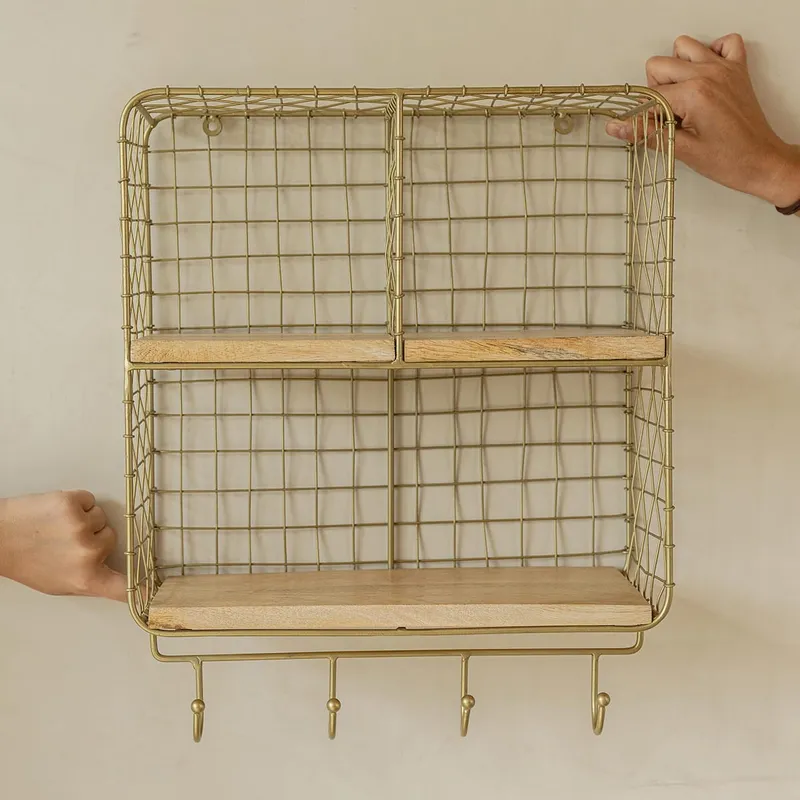 Estante de pared Square en Dorado - Percheros y colgadores, Uruguay | De Arcos