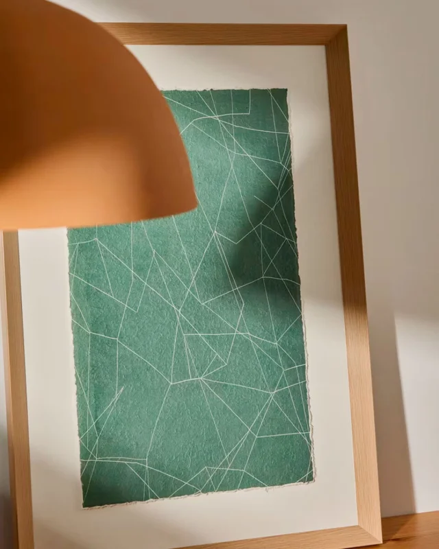 Cuadro abstracto Durkan de papel reciclado verde 100 x 70 cm en Verde - Decoración de pared, Uruguay | Kavehome, vista 3