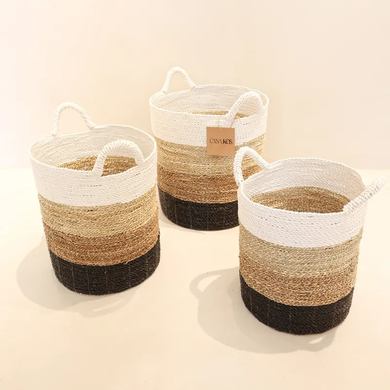 Set de Canastos Isha x3 Pastos Marinos | Casakos en Multicolor - Butacas, banquetas y puffs, Uruguay | Casakos