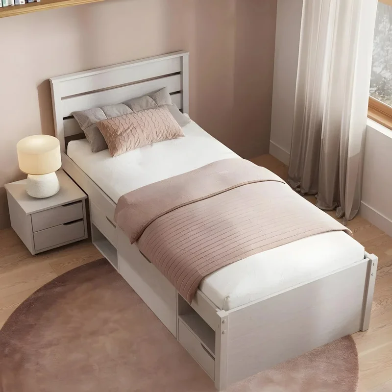 Respaldo 1 Plaza Madera maciza - Funcional - Blanco en Blanco - Respaldos de cama, Uruguay | Ecowood, vista 3