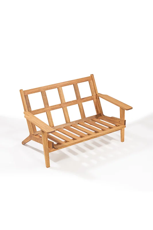 SOFA LOTUS 2 LUGARES ACQUABLOCK CRUDO 144x87x86CM JATOBA en Madera natural - Muebles para el exterior, Uruguay | Vinibel, vista 5