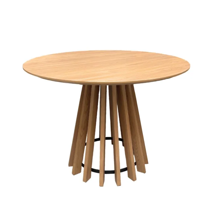Mesa de Comedor Pipa Redonda 110 cm - Marrón Claro en Madera natural - Mesas de comedor, Uruguay | Berna home