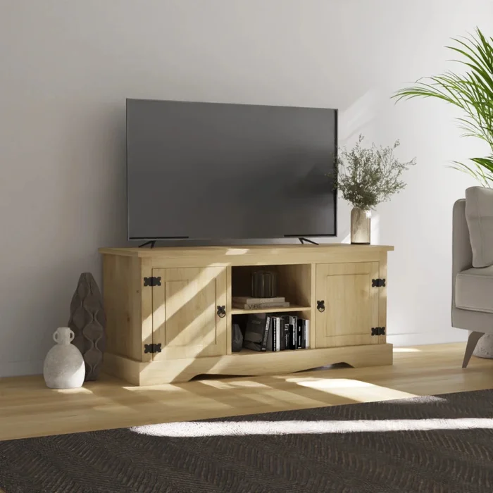 Rack 2 puertas 1 Estante - 120cm - Línea Monterrey - Natural en Madera natural - Muebles para TV, Uruguay | Ecowood, vista 2