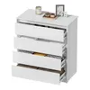 Comoda Cajonera Carla para Dormitorio 4 Cajones con Rieles Telescópicos - Blanco en Blanco - Cómodas, Uruguay | Mulata, vista 6 de 9
