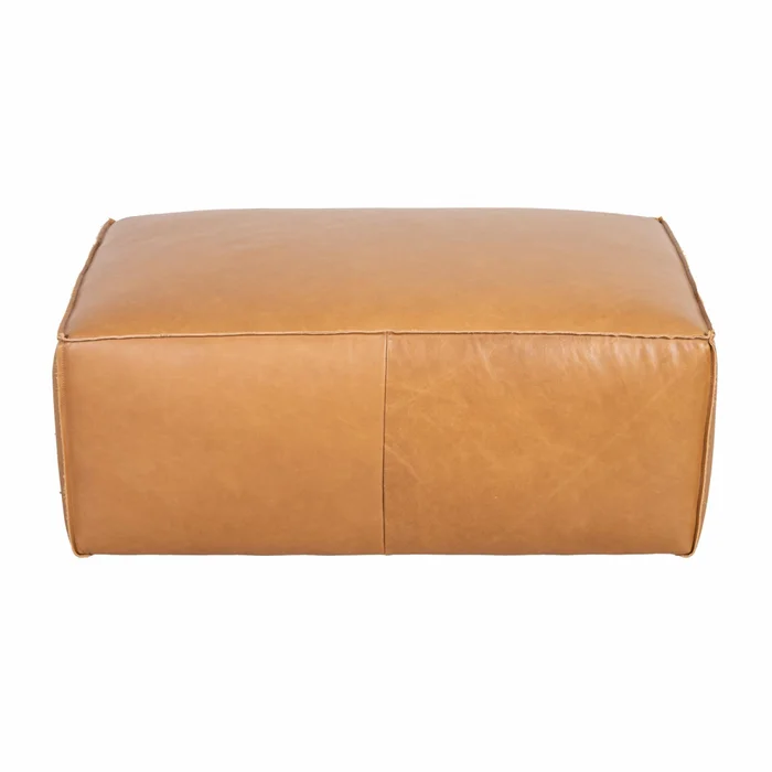 Puff Cuero Marron Tufa Camel en Beige - Sillones y sofás, Uruguay | Divino, vista 2