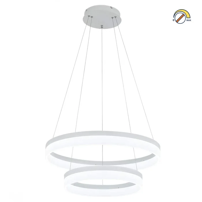 Colgante led 2 Fajas de anillos- 60W Dimerizable en Blanco - Lámparas colgantes, Uruguay | Iluminica, vista 2
