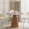 Mesa de Comedor Cone - Redonda con vidrio - 120 - Roble y Blanco en Beige - Mesas de comedor, Uruguay | NYR, vista 2 de 4