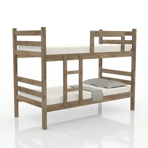 MH- CUCHETA EN MADERA EUCALIPTO RUSTICO en Marrón - Dormitorio, Uruguay | Alfa Ventas