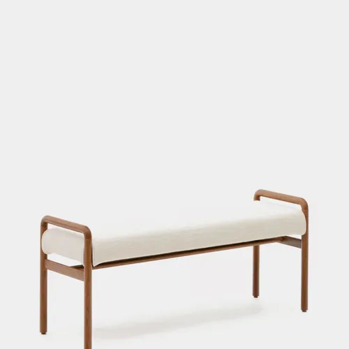 Banco desenfundable Macaret - de madera maciza de roble acabado nogal 120 cm FSC Mix Credit. en Marrón - Butacas, banquetas y puffs, Uruguay | Kavehome