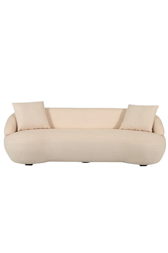 SOFA LEE 220X90X70CM TELA BOUCLE CRUDO en Beige, Uruguay | Vinibel, vista 2