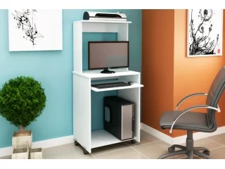 Escritorio para PC con repisa NOGAL/BLANCO en Madera natural - Escritorios, Uruguay | Quesal, vista 5