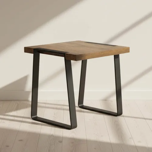 Mesa De Living Lateral - Arrime Madera-y-metal Marron York Castaño en Marrón - Mesas de living, Uruguay | Divino