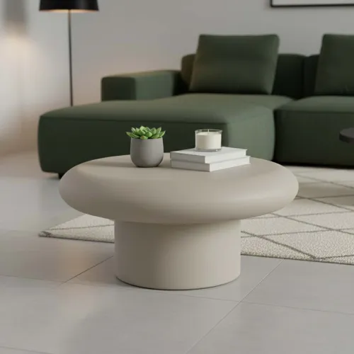 Mesa Ratona Metal Gris Vega en Beige - Mesas de living, Uruguay | Divino