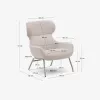 Butaca Belina - de chenilla beige y acero con acabado blanco en Beige - Butacas, banquetas y puffs, Uruguay | Kavehome, vista 10 de 10