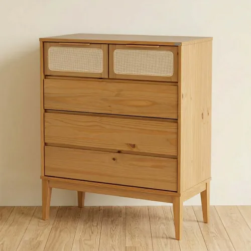 Comoda Madera-maciza Marron Praga en Amarillo - Cómodas, Uruguay | Divino