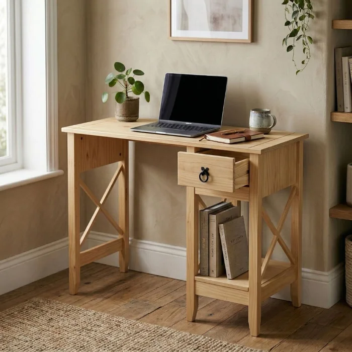 Escritorio con Cajón - Open Linea mexicana - Natural en Madera natural - Escritorios y sillas de escritorio, Uruguay | Rústico Hogar