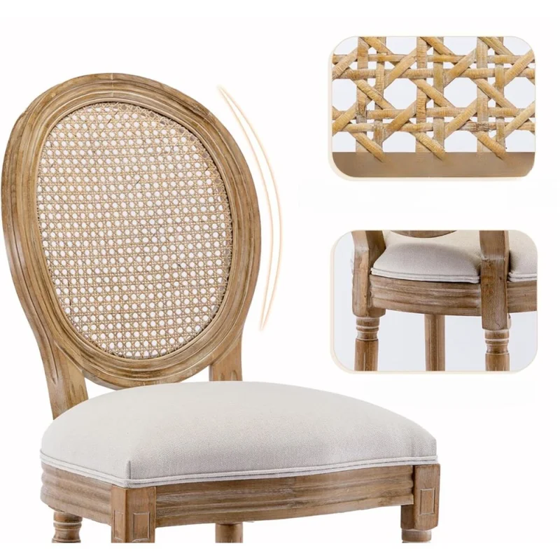 Silla Luis XV Esterillada en Beige - Sillas, Uruguay | La Cueva Muebles, vista 6