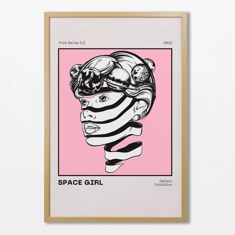 Space Girl en Rosa - Láminas, Uruguay | La Cuadrería