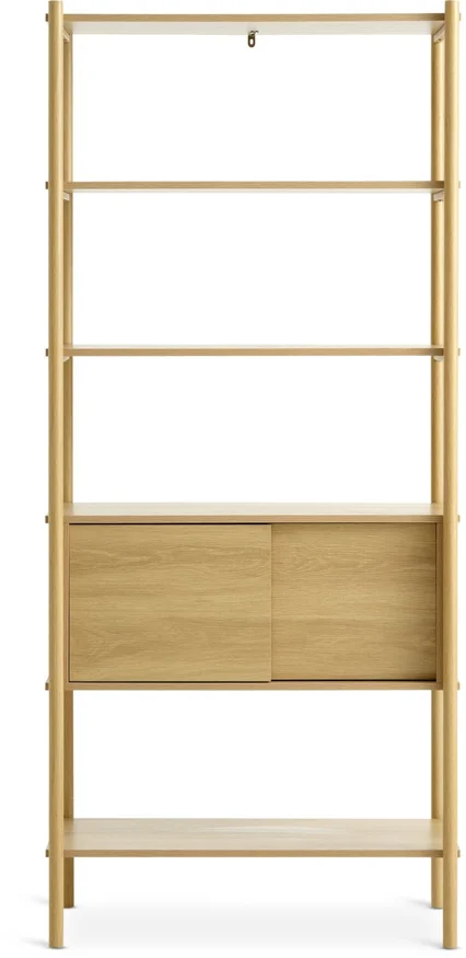 Estantería LINDVED 6 estantes 2 puertas en Madera natural - Bibliotecas, Uruguay | JYSK, vista 2