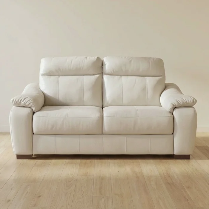 Sofa 2 Cuerpos Cuero-100-natural Natural-beige Laurent Marfil en Blanco - Sillones y sofás, Uruguay | Divino