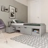 Cama Madera Maciza Con Cajones - 1 plaza - Linea charme / Funcional - Gris en Gris - Dormitorio, Uruguay | Rústico Hogar, vista 3 de 3