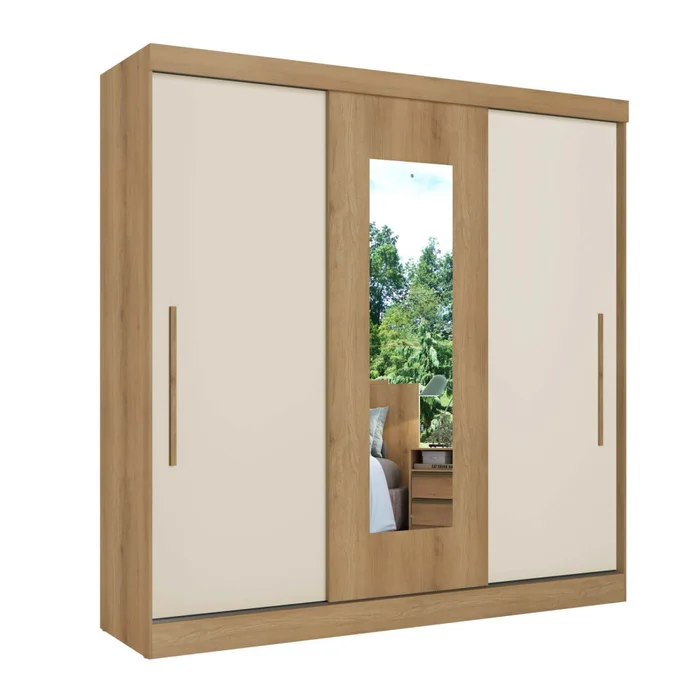 Placard 3 Puertas Mdp Marron Vision en Madera natural - Roperos y placares, Uruguay | Divino, vista 4