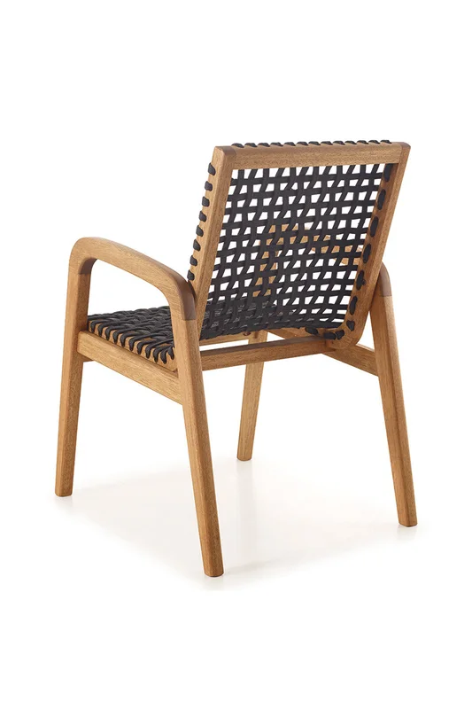 SILLA TRACO C/BRAZO CUERDA NEGRA 56x62x85CM JATOBA - Muebles para el exterior, Uruguay | Vinibel, vista 3