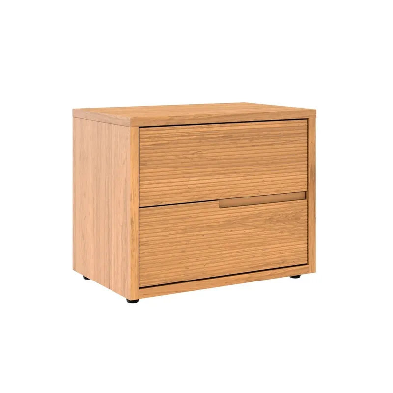 Mesa de Luz 2 cajones - Nordik - Marrón en Madera natural - Mesas de luz, Uruguay | Ecowood