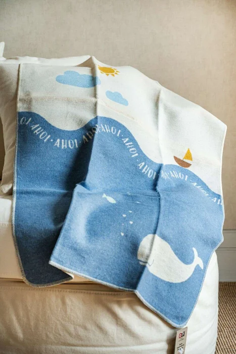 MANTA AUSTRIACA KIDS - BALLENA BLUE en Azul - Textiles, Uruguay | La Iberica