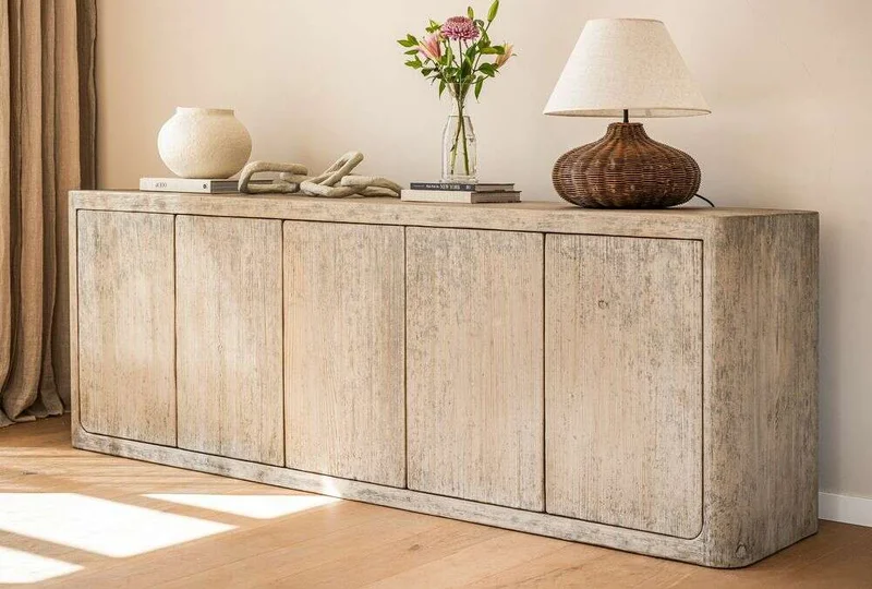 APARADOR BALZAC - PINO MACIZO RECICLADO GRIS - 2.53 MTS en Madera natural - Bibliotecas, Uruguay | La Iberica, vista 4