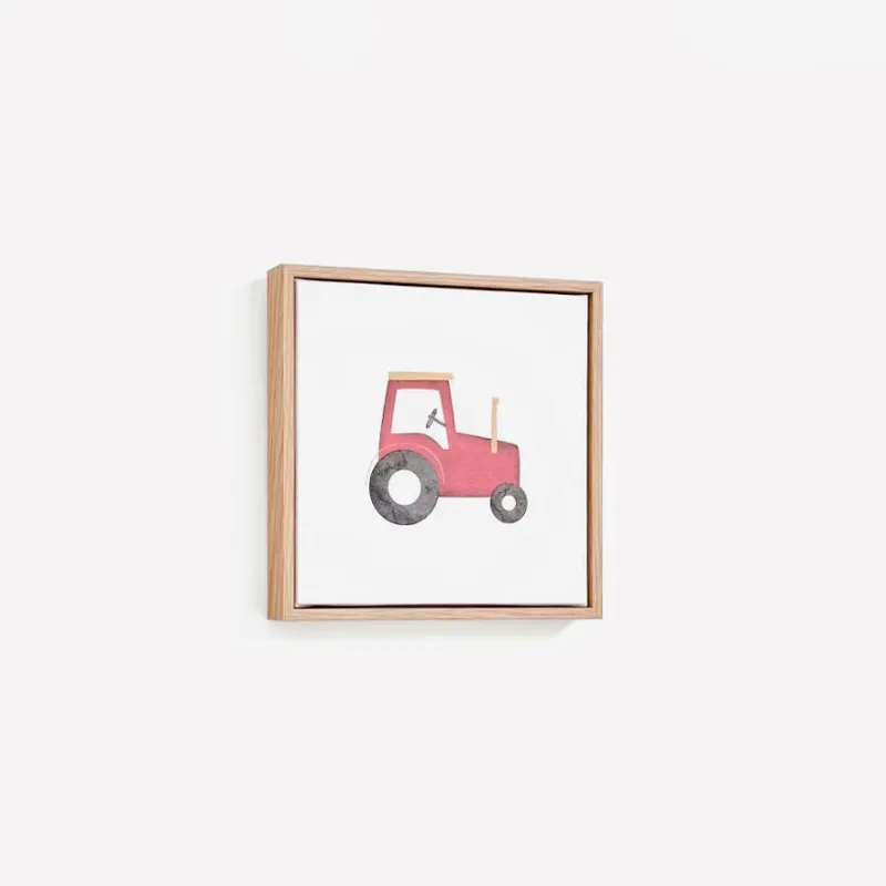 Cuadro Pecky de tractor rojo 20 x 20 cm en Multicolor - Decoración de pared, Uruguay | Kavehome