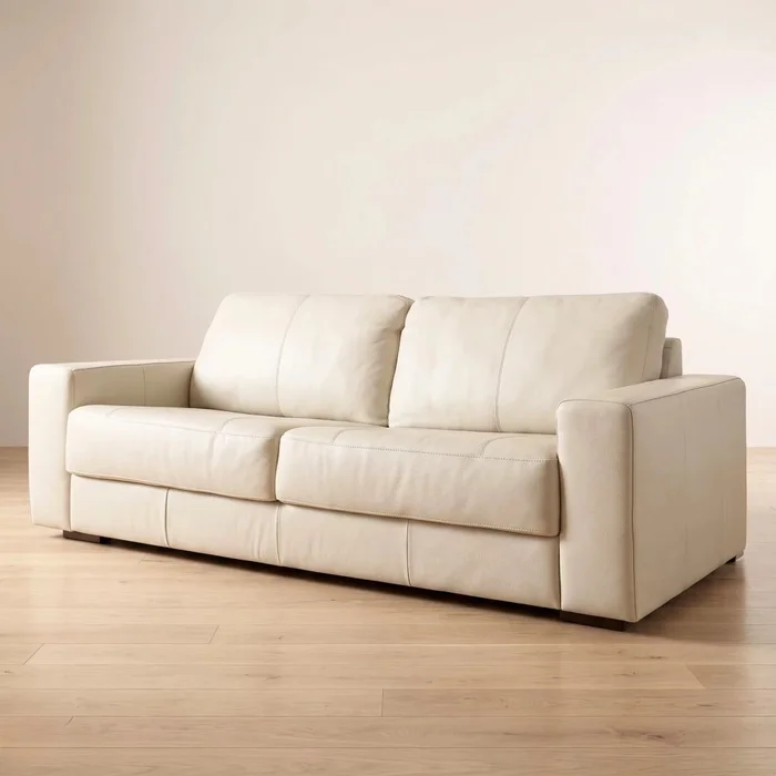 Sillón 3 cuerpos Como - 100% Cuero - Arena en Beige - Sillones y sofás, Uruguay | Ecowood, vista 2
