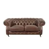 Sofa 2 Cuerpos Cuero-100-natural Marron New Chesterfield Choc. en Marrón - Sillones y sofás, Uruguay | Divino, vista 3 de 5