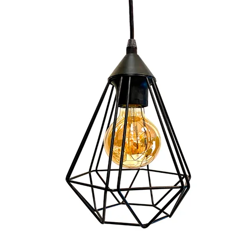 Lámpara de techo jaula negro Elina en Negro - Lámparas colgantes, Uruguay | Alta Gracia Deco