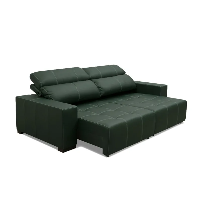 Sillón cama Madrid - 4 Cuerpos 100% Cuero - Verde en Marrón, Negro, Verde - Sillones y sofás, Uruguay | Rústico Hogar, vista 4